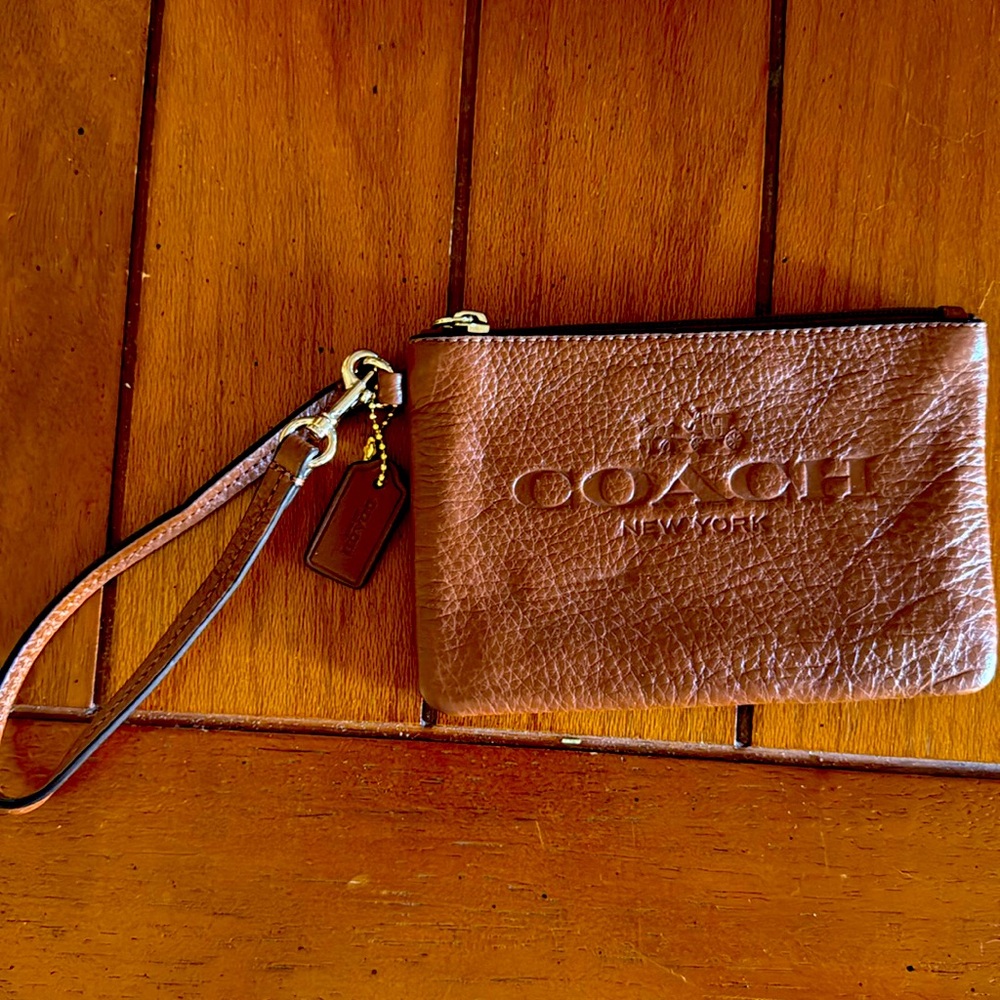 Coach wristlet brown